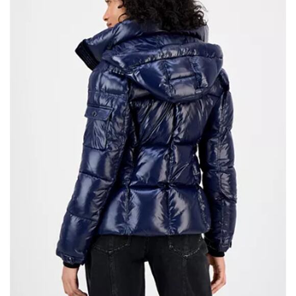 S13 New York KYLIE Dark Blue Detachable Hood Down Puffer Winter Jacket Parka - M - Picture 2 of 11
